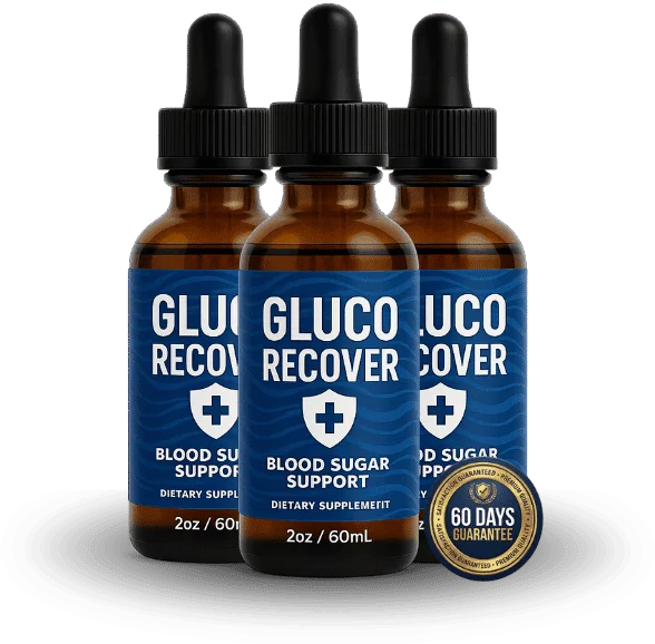 Gluco Recover blood sugar support drops three-bottle package